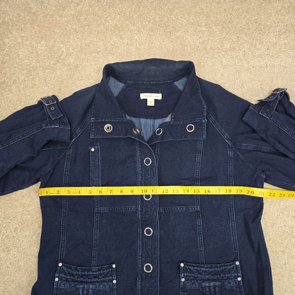 Coldwater Creek Ultra Stretch Denim Jacket Size L (14-16) Pockets Casual Comfort - Picture 8 of 9